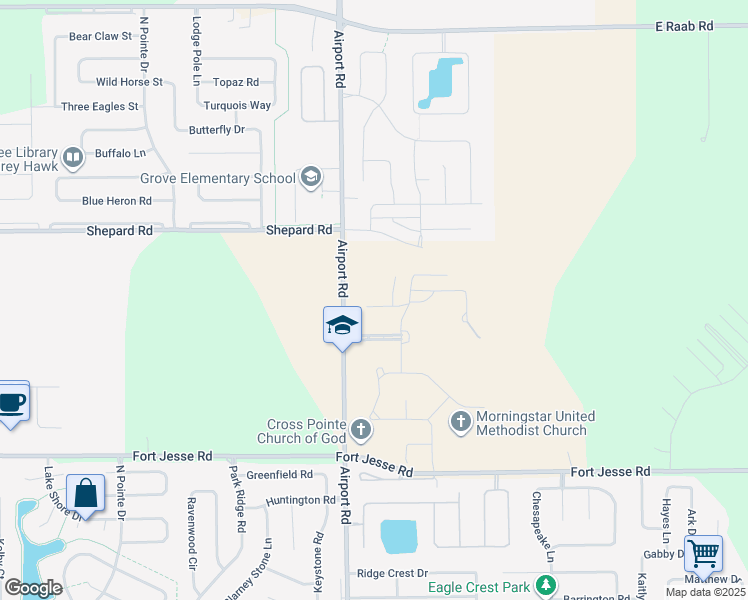 map of restaurants, bars, coffee shops, grocery stores, and more near 807 Table Rock Circle in Normal