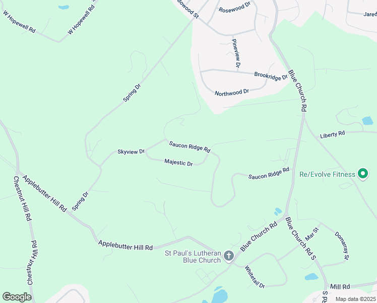 map of restaurants, bars, coffee shops, grocery stores, and more near 5075 Majestic Drive in Coopersburg