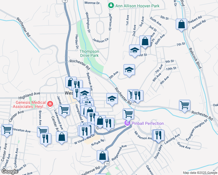 map of restaurants, bars, coffee shops, grocery stores, and more near 270 Westfield Avenue in Pittsburgh