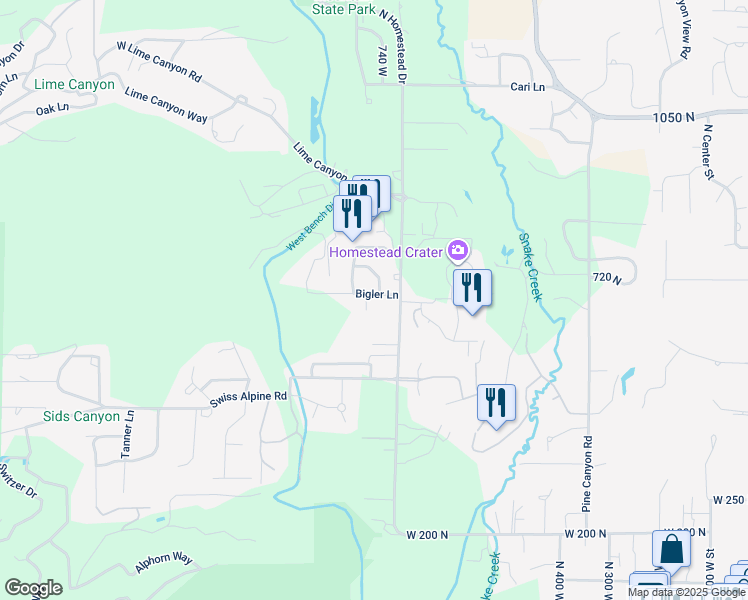 map of restaurants, bars, coffee shops, grocery stores, and more near 757 Bigler Lane in Midway