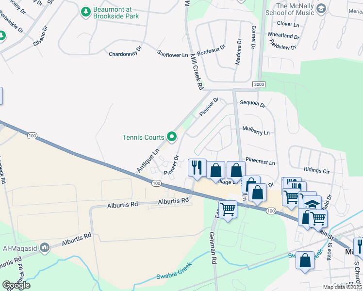 map of restaurants, bars, coffee shops, grocery stores, and more near 6870 Pioneer Drive in Macungie