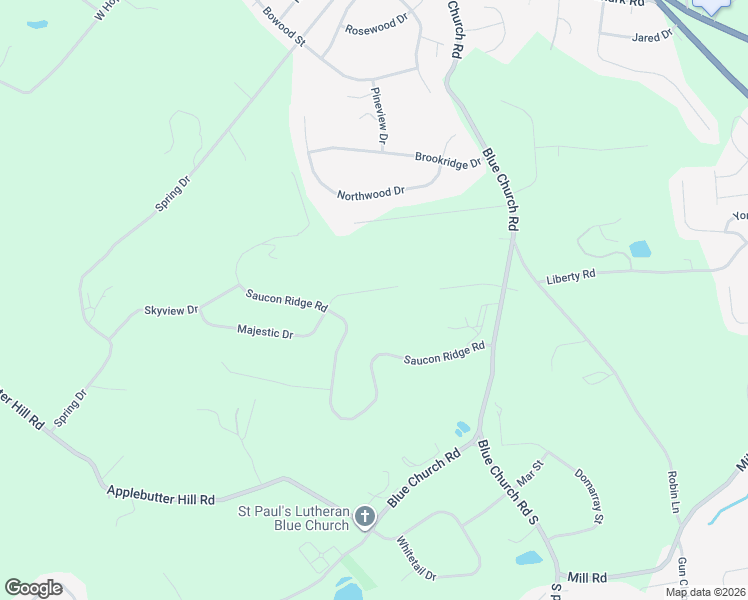 map of restaurants, bars, coffee shops, grocery stores, and more near 5575 Saucon Ridge Road in Coopersburg