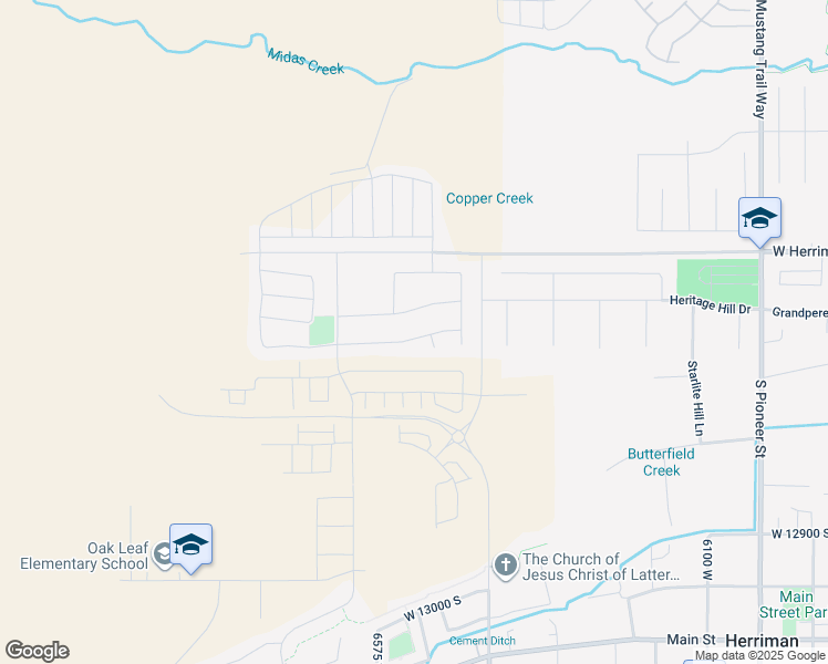 map of restaurants, bars, coffee shops, grocery stores, and more near 6512 Indigo Drive in Herriman