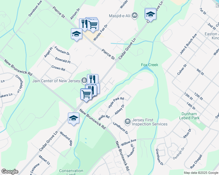map of restaurants, bars, coffee shops, grocery stores, and more near 2 Henley Drive in Franklin Township
