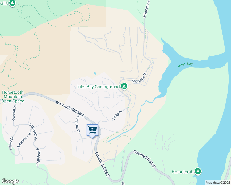 map of restaurants, bars, coffee shops, grocery stores, and more near 4521 Shoreline Drive in Fort Collins