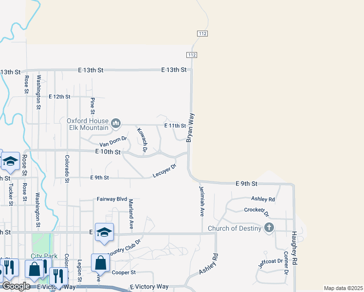 map of restaurants, bars, coffee shops, grocery stores, and more near 1042 Harris Drive in Craig