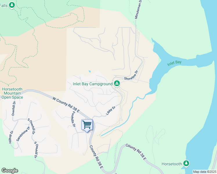 map of restaurants, bars, coffee shops, grocery stores, and more near 4521 Shoreline Drive in Fort Collins