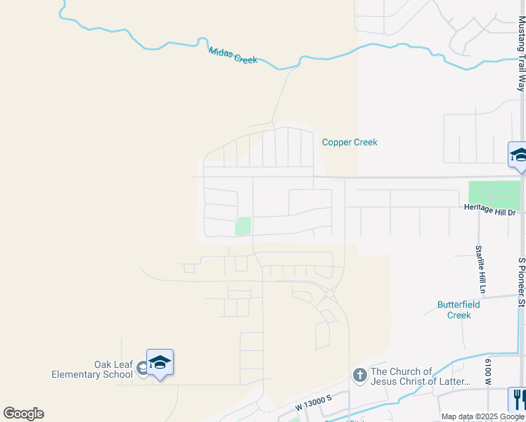 map of restaurants, bars, coffee shops, grocery stores, and more near 6596 Timberbrook Road in Herriman