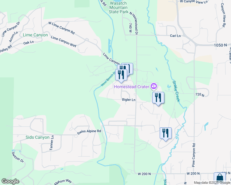 map of restaurants, bars, coffee shops, grocery stores, and more near 840 Bigler Lane in Midway