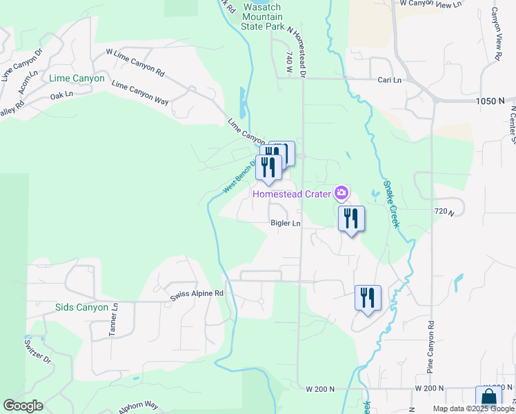 map of restaurants, bars, coffee shops, grocery stores, and more near 840 Bigler Lane in Midway