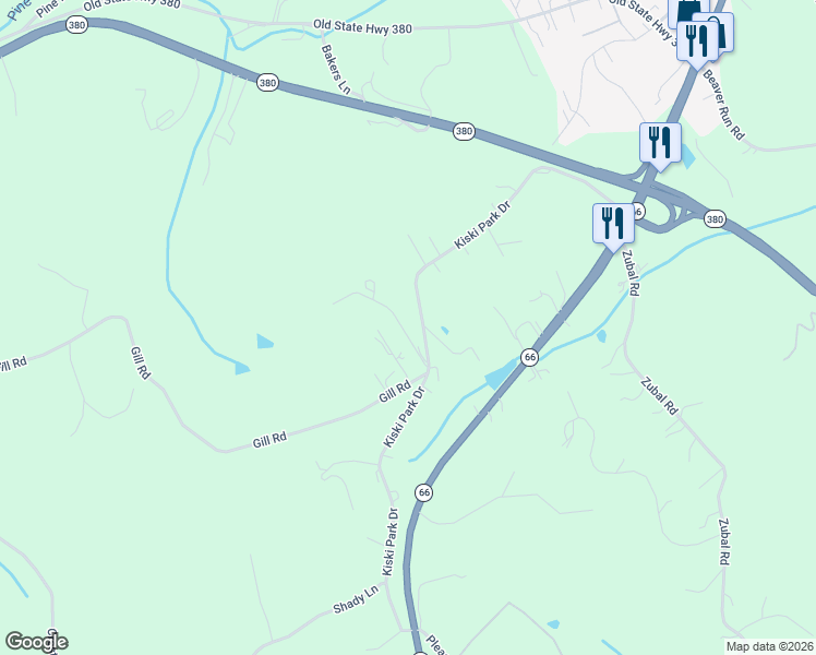 map of restaurants, bars, coffee shops, grocery stores, and more near 774 Kiski Park Drive in Apollo