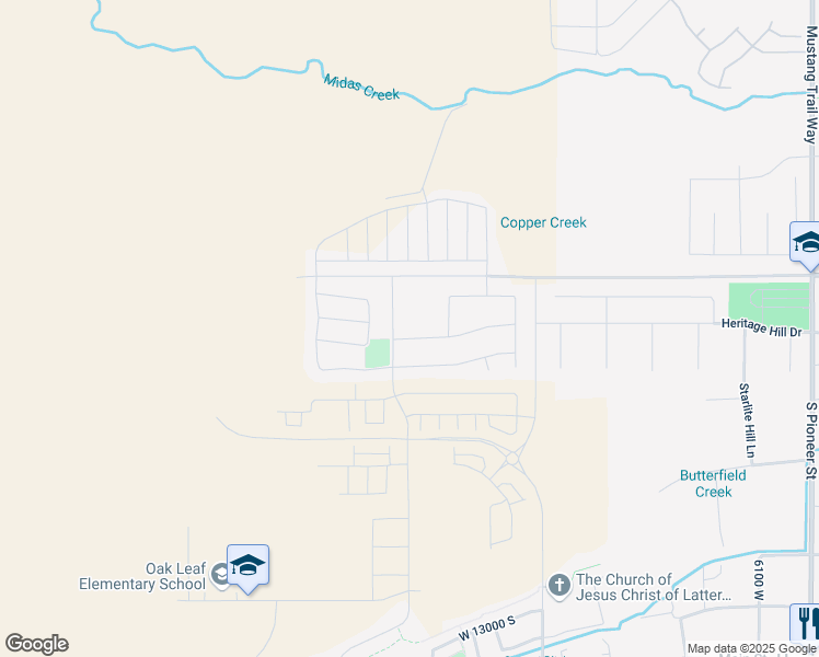 map of restaurants, bars, coffee shops, grocery stores, and more near 6596 Timberbrook Road in Herriman