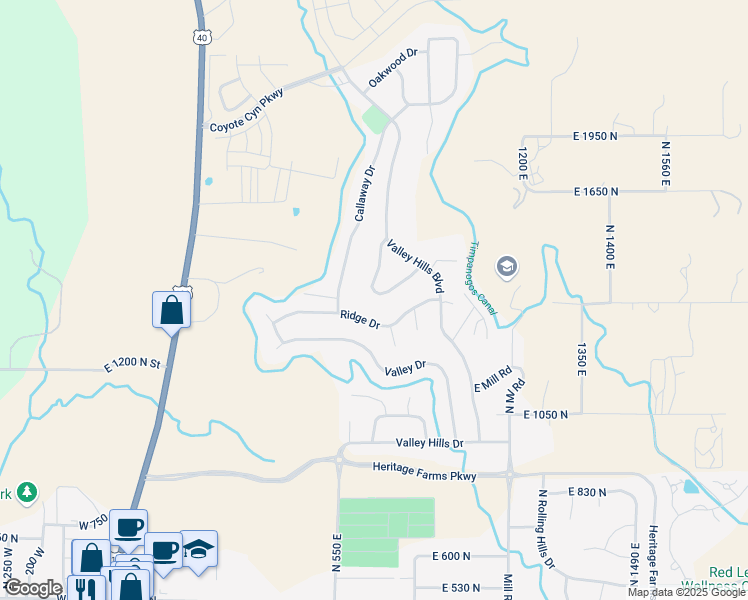 map of restaurants, bars, coffee shops, grocery stores, and more near 660 Lakeview Drive in Heber City