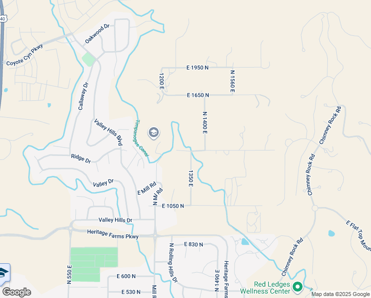 map of restaurants, bars, coffee shops, grocery stores, and more near 1385 East 1350 North in Heber City