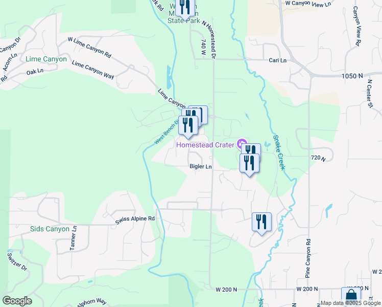 map of restaurants, bars, coffee shops, grocery stores, and more near 754 Hot Springs Drive in Midway