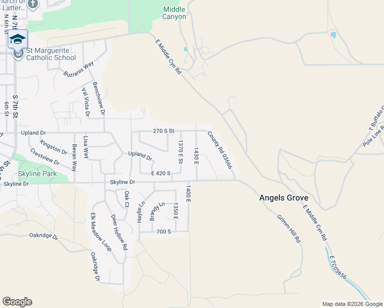 map of restaurants, bars, coffee shops, grocery stores, and more near 348 1430 East in Tooele