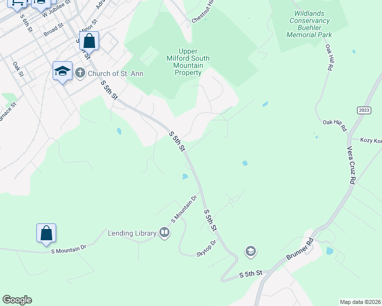 map of restaurants, bars, coffee shops, grocery stores, and more near 4517 South 5th Street in Emmaus