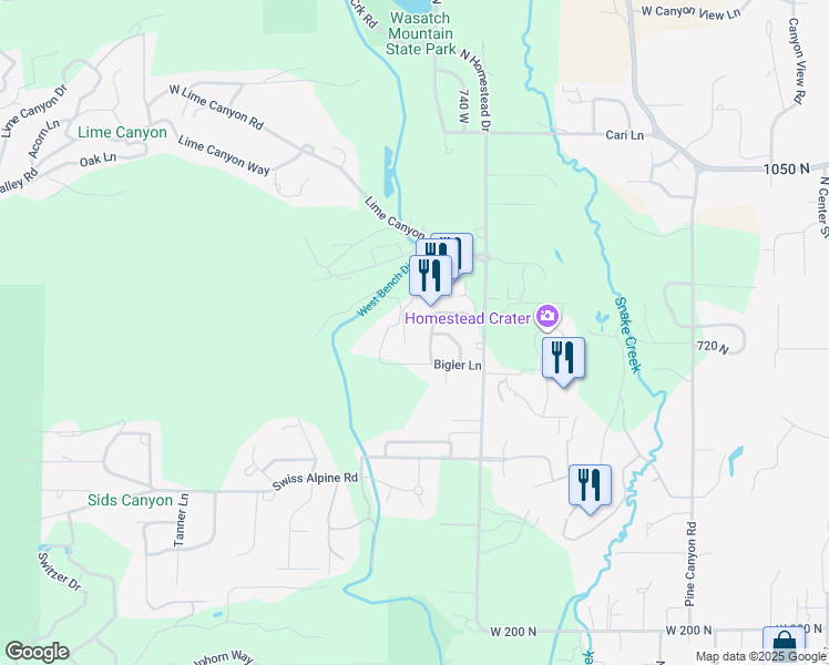 map of restaurants, bars, coffee shops, grocery stores, and more near 840 Bigler Lane in Midway