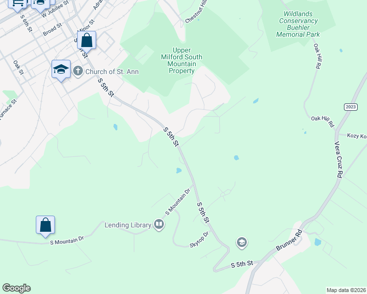 map of restaurants, bars, coffee shops, grocery stores, and more near 4517 South 5th Street in Emmaus