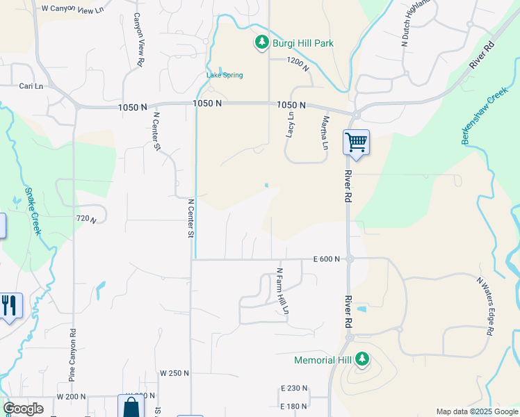 map of restaurants, bars, coffee shops, grocery stores, and more near 752 North Wellness Drive in Midway