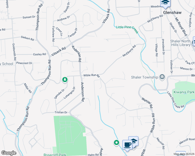 map of restaurants, bars, coffee shops, grocery stores, and more near 925 Ada Drive in Pittsburgh