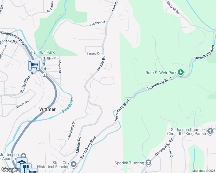 map of restaurants, bars, coffee shops, grocery stores, and more near 116 Ridgeview Circle in Glenshaw
