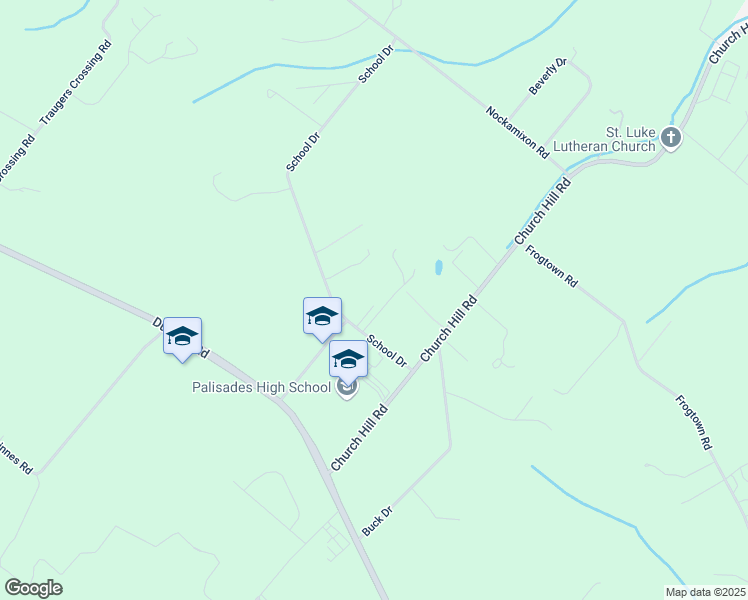 map of restaurants, bars, coffee shops, grocery stores, and more near 35 School Drive in Kintnersville