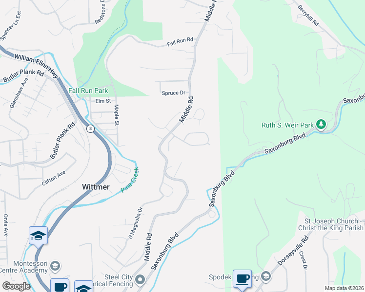 map of restaurants, bars, coffee shops, grocery stores, and more near 106 Ridgeview Circle in Glenshaw