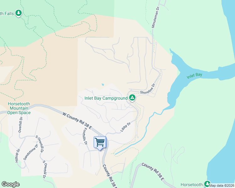map of restaurants, bars, coffee shops, grocery stores, and more near 4521 Shoreline Drive in Fort Collins
