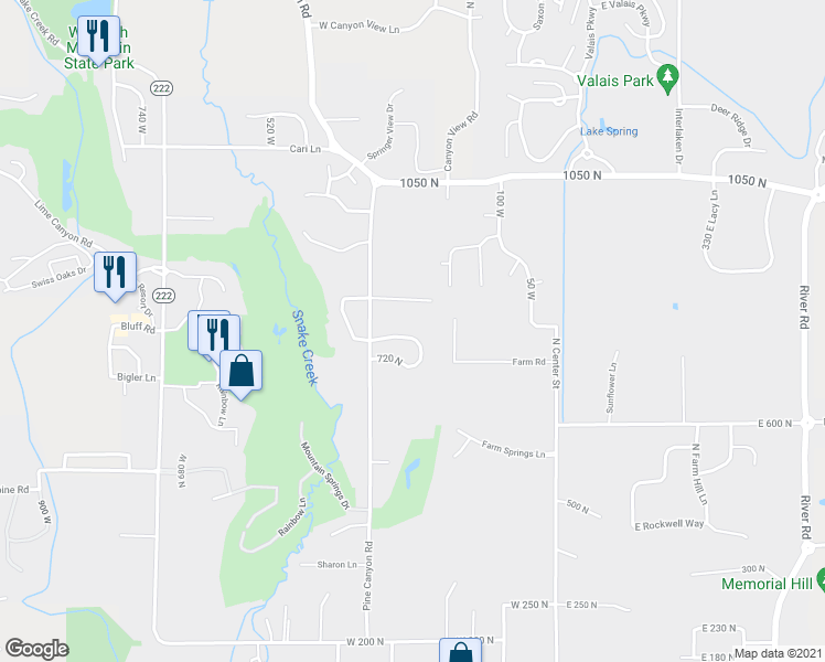 map of restaurants, bars, coffee shops, grocery stores, and more near 282 Lady Bank Lane in Midway