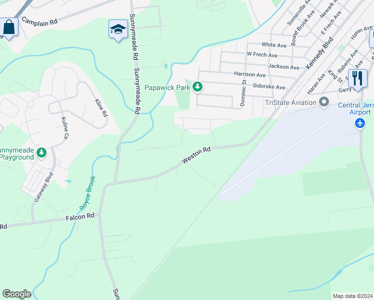 map of restaurants, bars, coffee shops, grocery stores, and more near 2 Waterman Lane in Somerset County