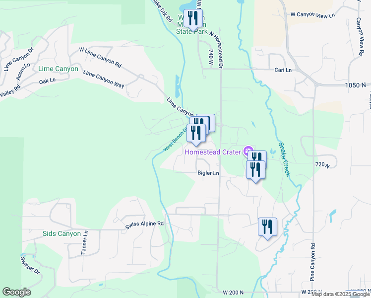 map of restaurants, bars, coffee shops, grocery stores, and more near 840 Bigler Lane in Midway