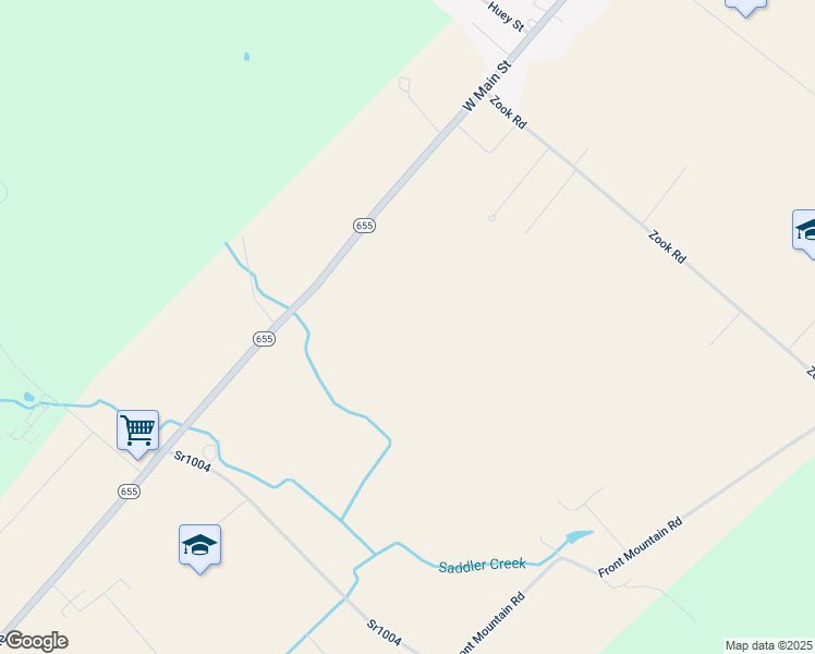 map of restaurants, bars, coffee shops, grocery stores, and more near 38 Pennsylvania 655 in Mill Creek