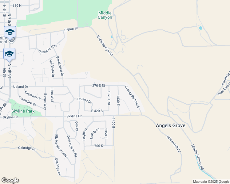 map of restaurants, bars, coffee shops, grocery stores, and more near Corner View Drive in Tooele