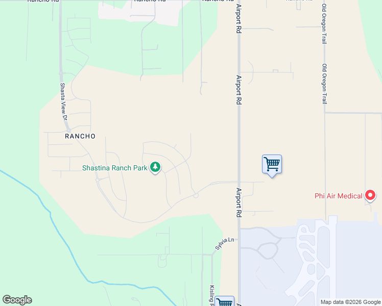 map of restaurants, bars, coffee shops, grocery stores, and more near 5552 Muir Peak Road in Redding