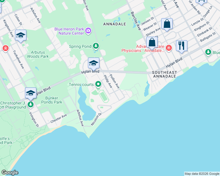 map of restaurants, bars, coffee shops, grocery stores, and more near 422 Philip Avenue in Staten Island