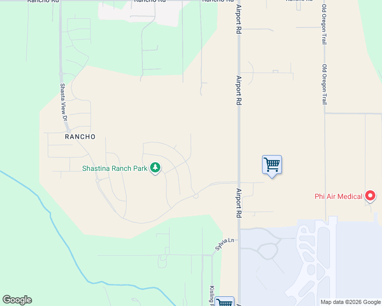 map of restaurants, bars, coffee shops, grocery stores, and more near 5552 Muir Peak Road in Redding