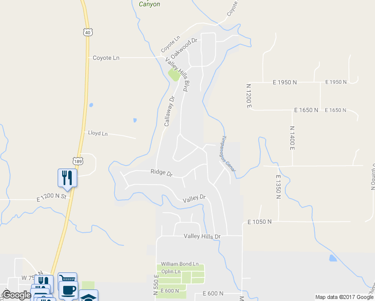 map of restaurants, bars, coffee shops, grocery stores, and more near 775 Lakeview Drive in Heber City