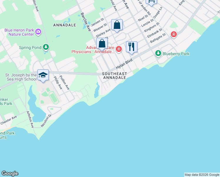 map of restaurants, bars, coffee shops, grocery stores, and more near 110 2 Court in Staten Island