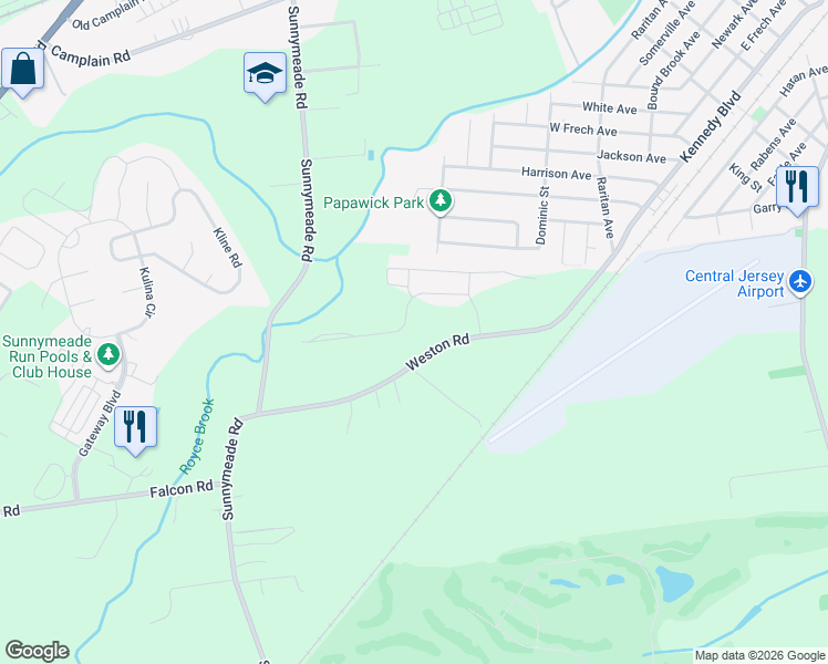 map of restaurants, bars, coffee shops, grocery stores, and more near 33 Weber Avenue in Somerset County