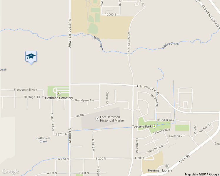 map of restaurants, bars, coffee shops, grocery stores, and more near 12447 Cheval Court in Herriman