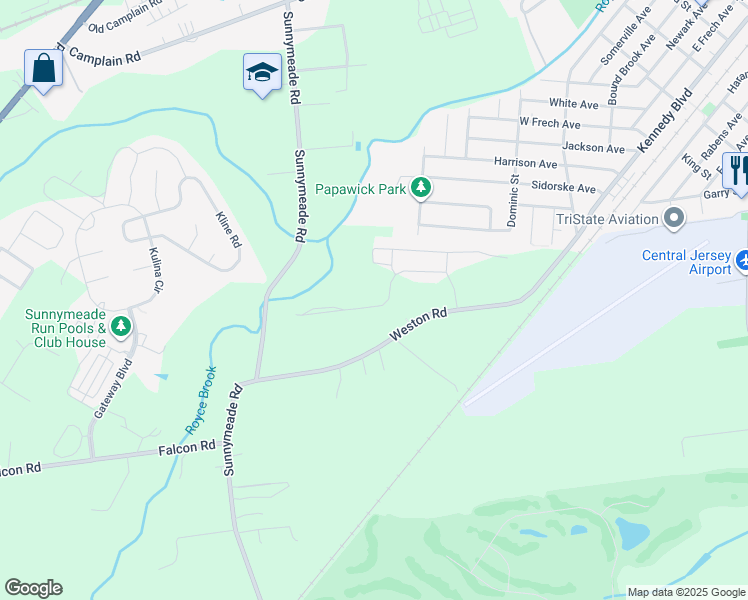 map of restaurants, bars, coffee shops, grocery stores, and more near 33 Weber Avenue in Somerset County