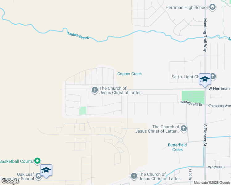 map of restaurants, bars, coffee shops, grocery stores, and more near 6468 Rivulet Road in Herriman