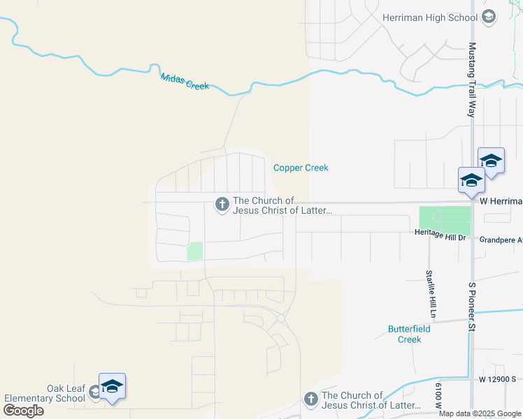 map of restaurants, bars, coffee shops, grocery stores, and more near 6468 Rivulet Road in Herriman