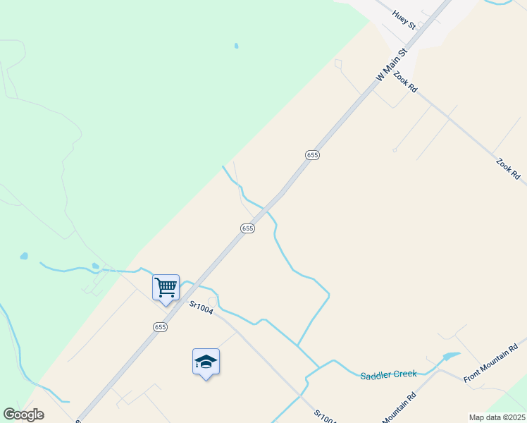 map of restaurants, bars, coffee shops, grocery stores, and more near 38 Pennsylvania 655 in Mill Creek