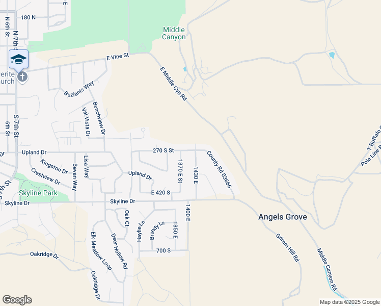 map of restaurants, bars, coffee shops, grocery stores, and more near 1416 270 South Street in Tooele