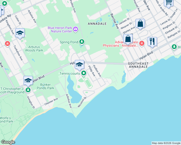 map of restaurants, bars, coffee shops, grocery stores, and more near 422 Philip Avenue in Staten Island