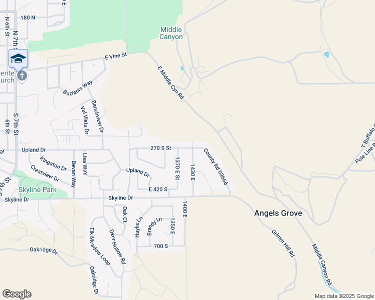 map of restaurants, bars, coffee shops, grocery stores, and more near 1416 270 South Street in Tooele