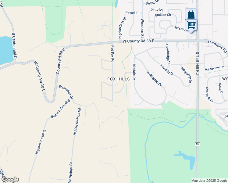 map of restaurants, bars, coffee shops, grocery stores, and more near 4414 Red Fox Road in Fort Collins