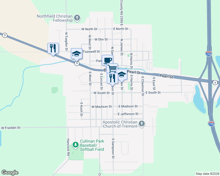 map of restaurants, bars, coffee shops, grocery stores, and more near 219 South Sampson Street in Tremont